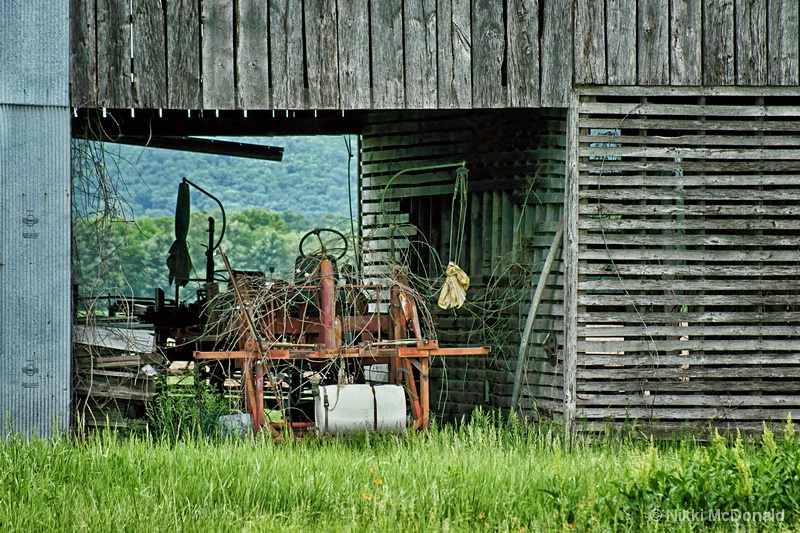 Old Tractor and Barn