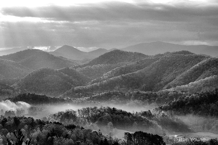 Foothills Parkway Sunrise - BW