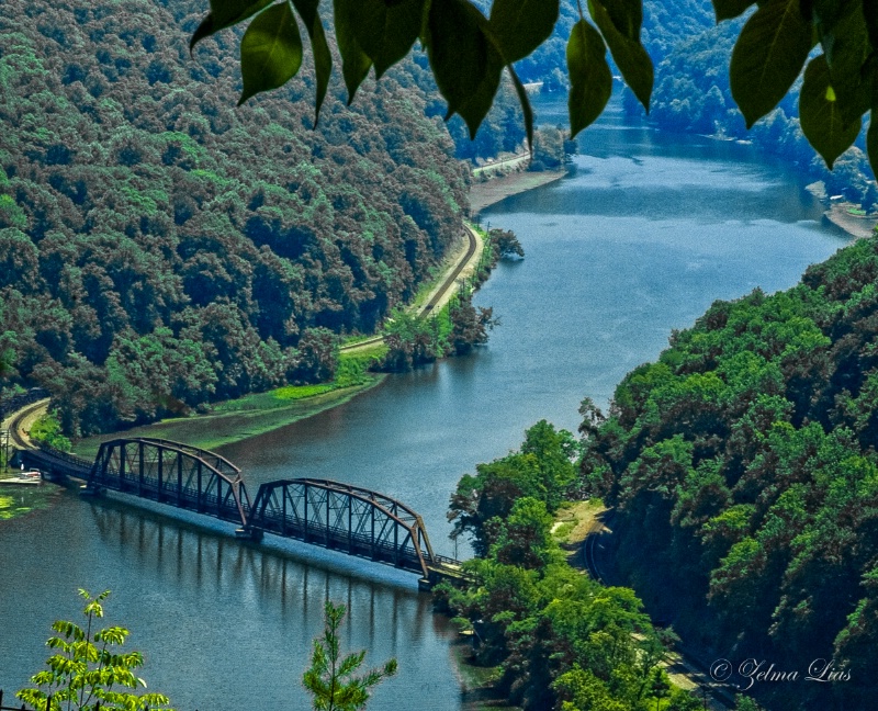 Railroad Bridge Across the River