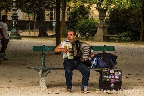 Accordian Player at Eiffel Tower