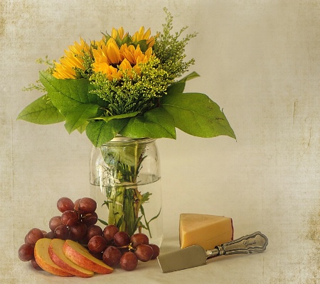 Sunflowers And A Snack