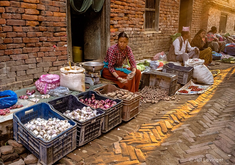 Alley Market Stalls,  Bhaktapur, Nepal  #814