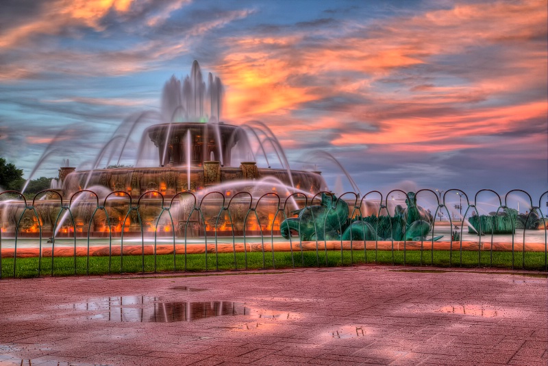 Fountain Sunset