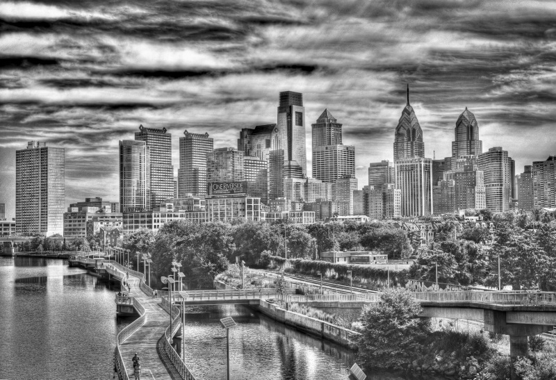 Philly HDR in B&W