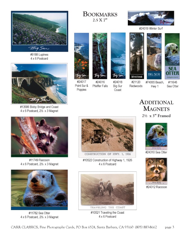 Big Sur photographs in Carr Classics catalog, p3