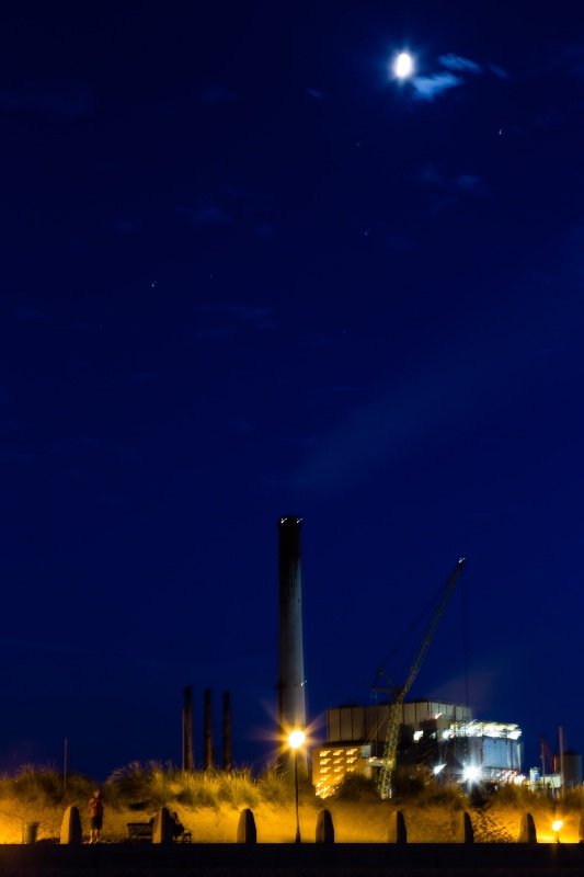 Michigan City NIPSCO Power Plant (Blue Light)