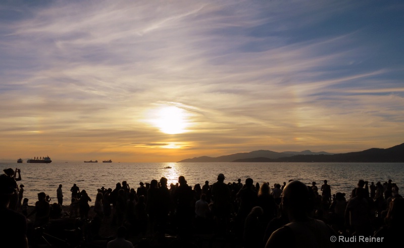 Sunset bongo beach party, Vancouver BC 