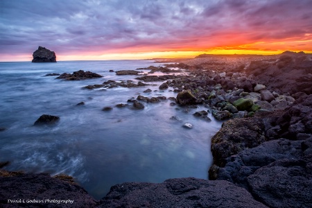 Sunset along Iceland's Coast 