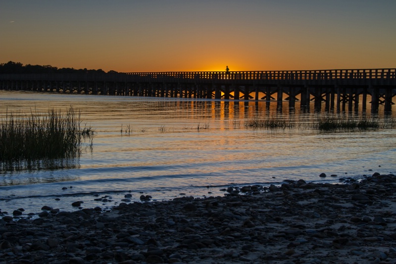 Lone Runner at Sunset