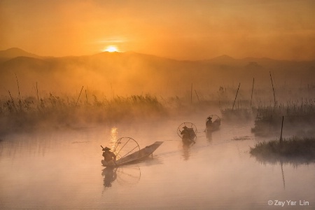 Fishermen in the Lake