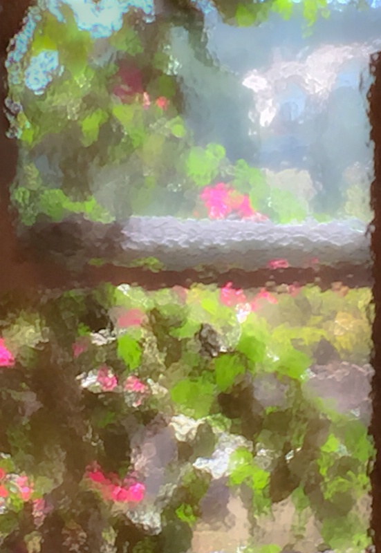 Stamp sized garden reflection—Armoire Door