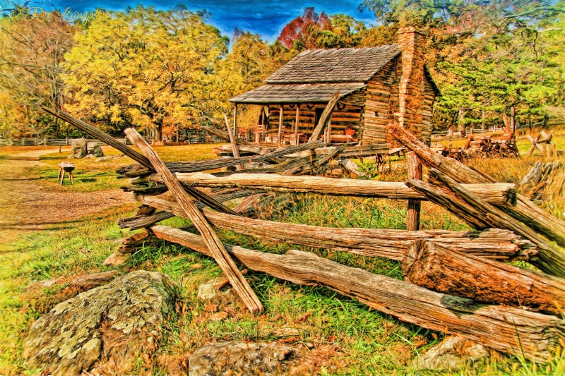 Cabin and Fence