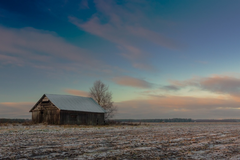 Barn On The Frosty Fields