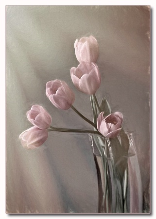 tulips in vase painting