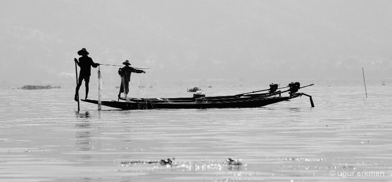 Two fishermen, Inle Lake,Myanmar