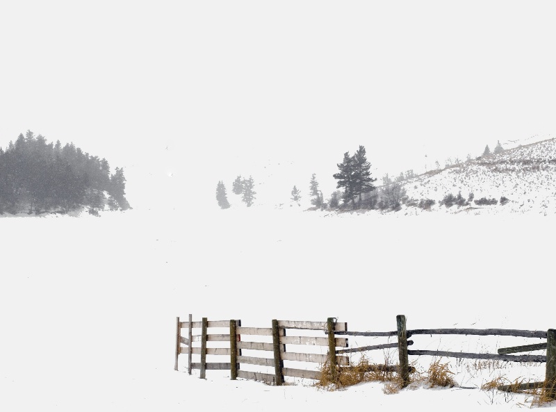 Fenceline on a Frozen Lake 