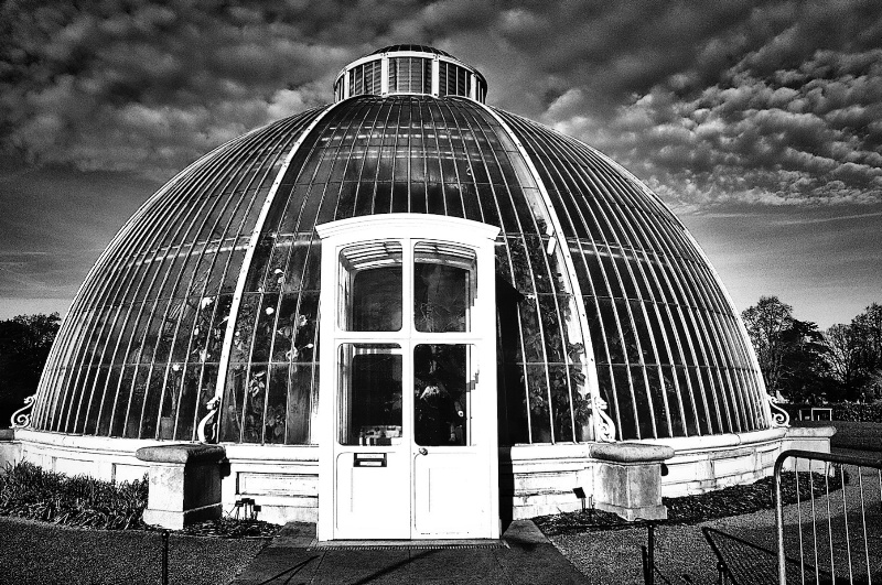 Monochromic Kew Greenhouse Entrance