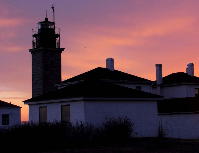 Beavertail Lighthouse Sunset