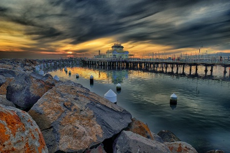 St Kilda on fire