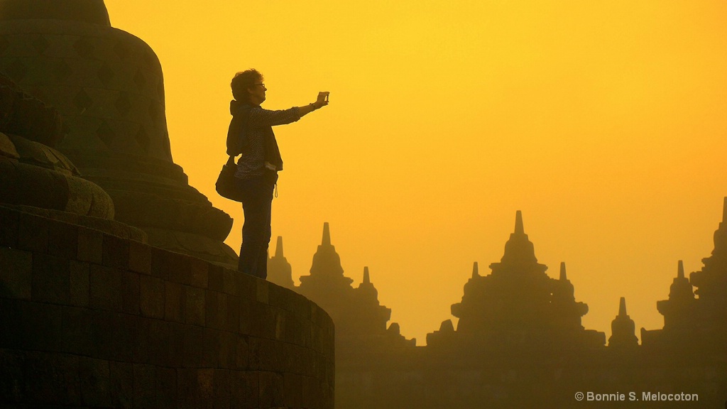 The lady traveller in Borobudur