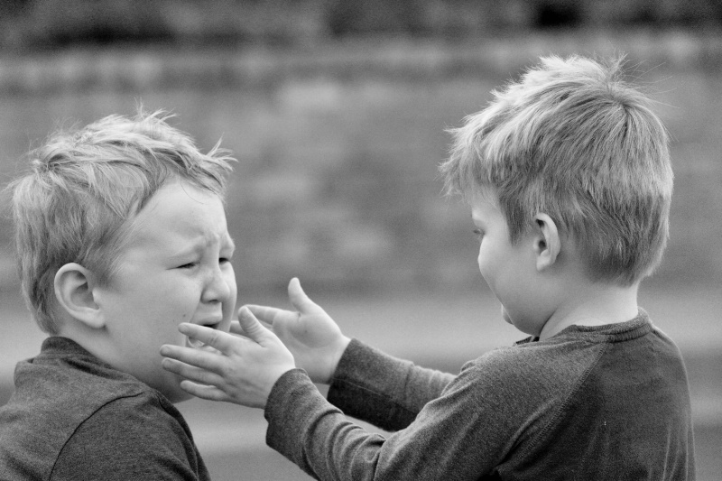 Comforting his brother