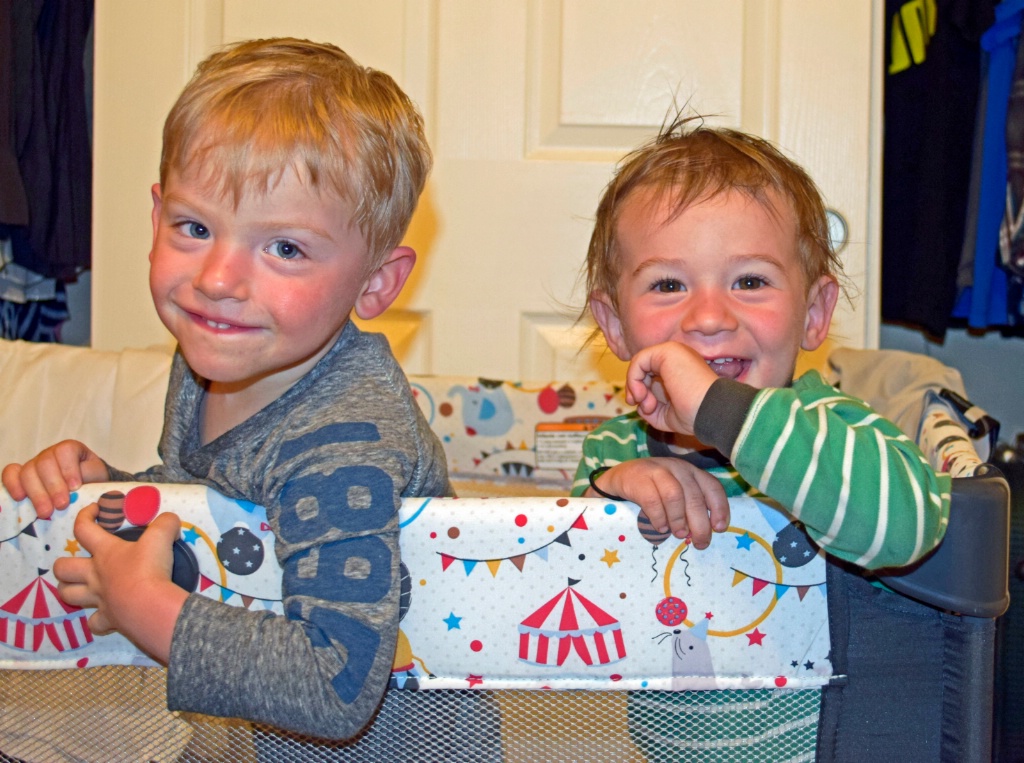 Cousins hanging out in their crib