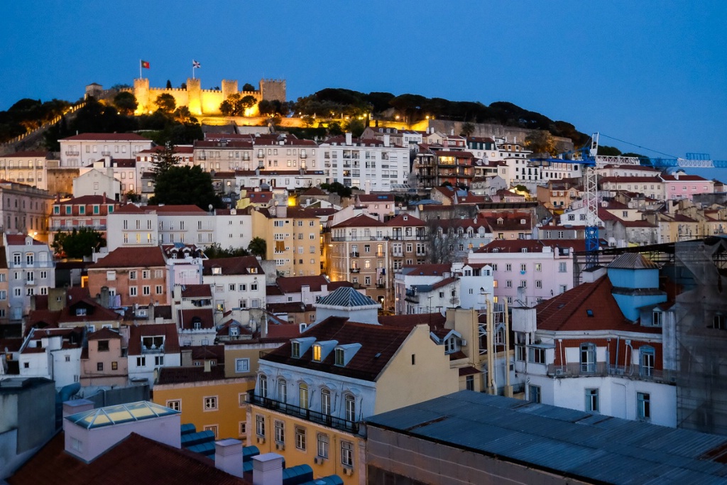 Roof tops of Lisbon and Castelo de Sao Jorge