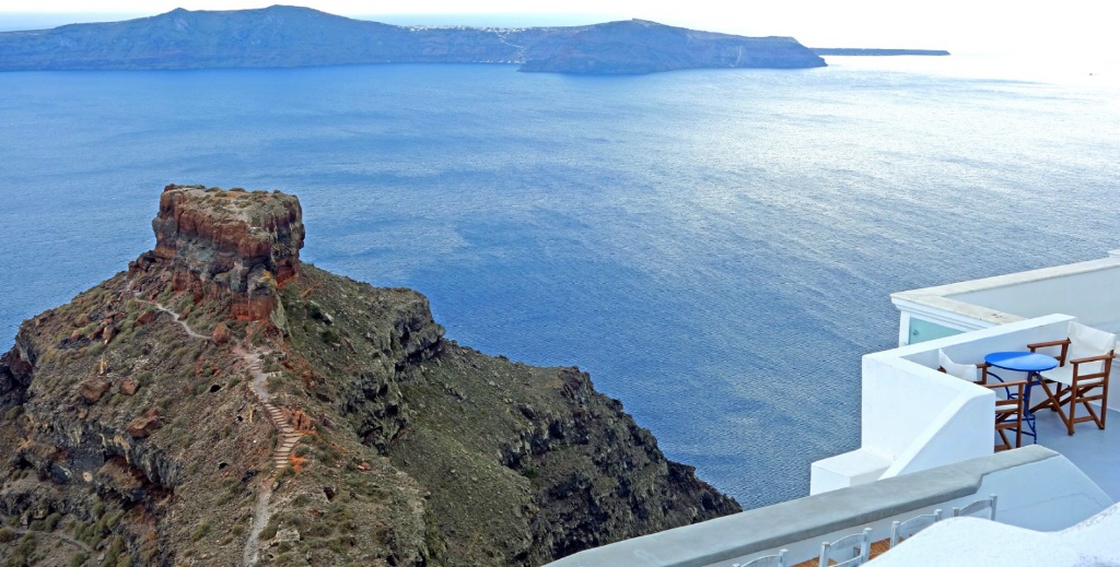 Balcony at Santorini island.