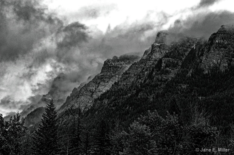 Black and White Mountain Vista