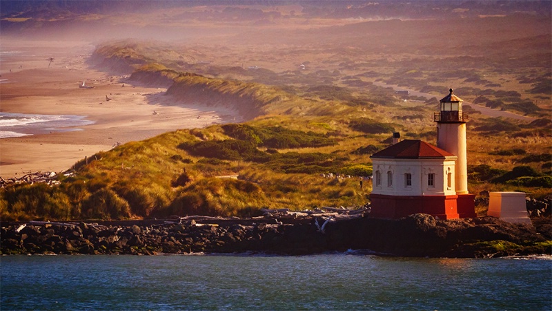 Coquille River Light House in Bandon, Oregon