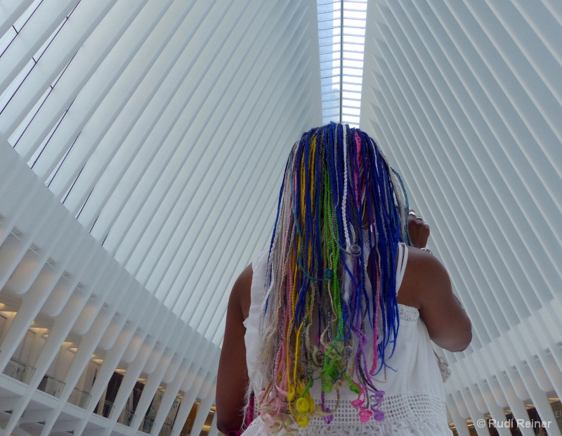 Colorful braids, Oculus, NYC