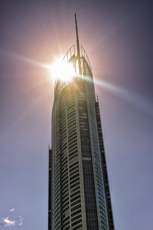 Sun Behind The Q1 Tower