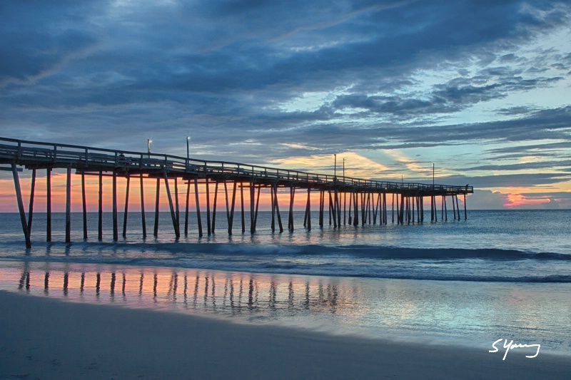 Outer Banks Pier Sunrise; Nags Head, NC - ID: 15183953 © Richard S. Young