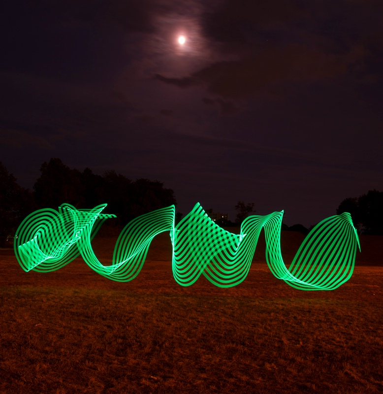 Light Painting on a Moonlit Night