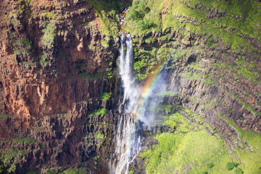 Rainbow Meets Waterfall (Kauai)