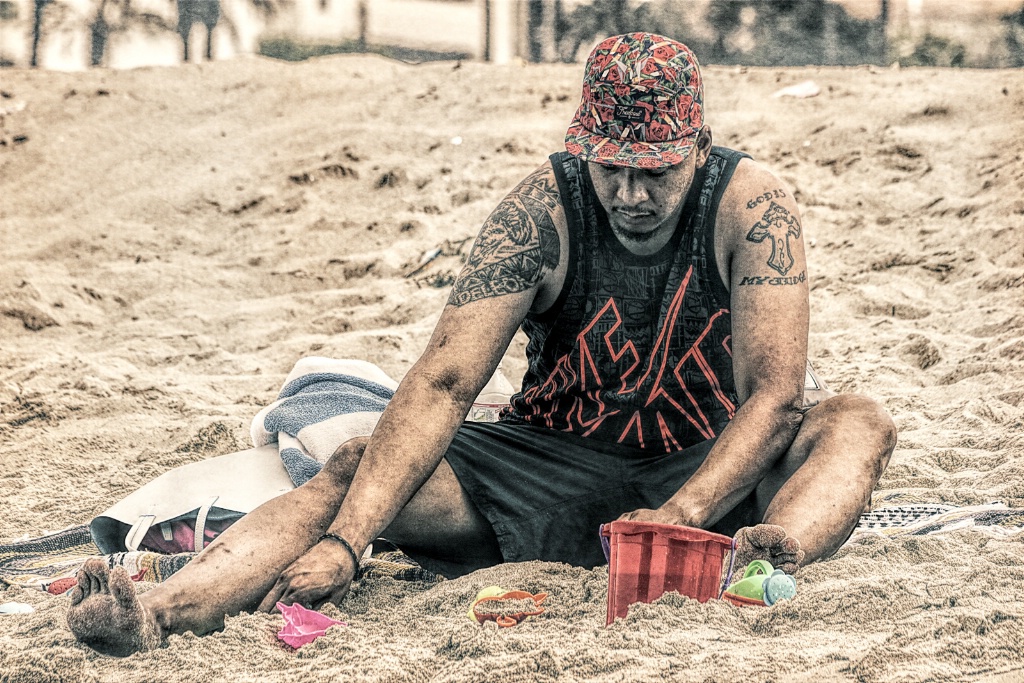 Playing in the sand