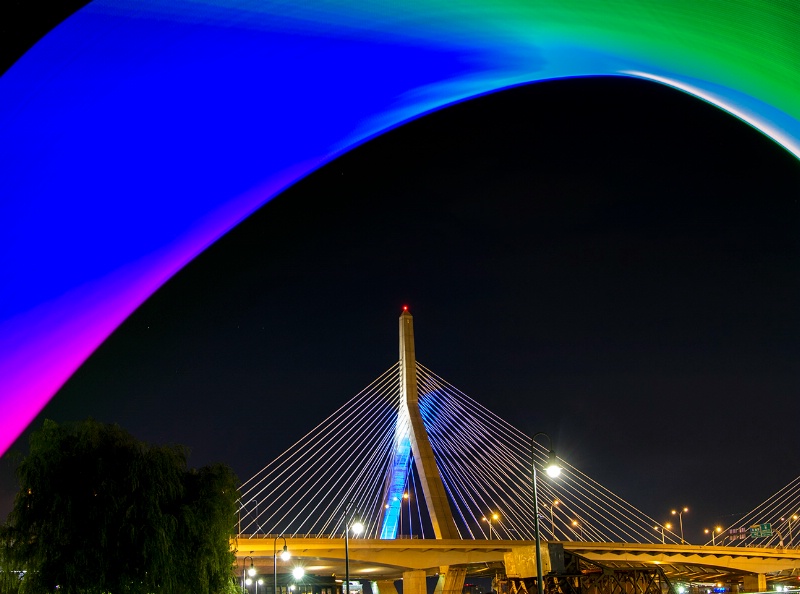 Rainbow over the Zakim Bridge