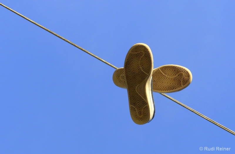 Sneakers on a wire