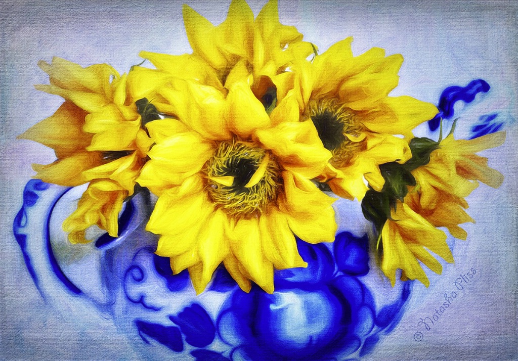 Yellow in blue