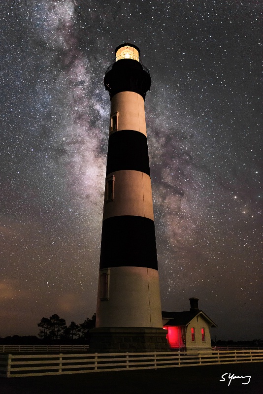 Bodie Island Light Station and Milky Way - ID: 15219964 © Richard S. Young