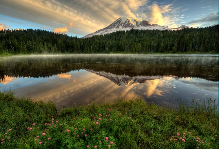 Mt Rainier Sunrise Reflections