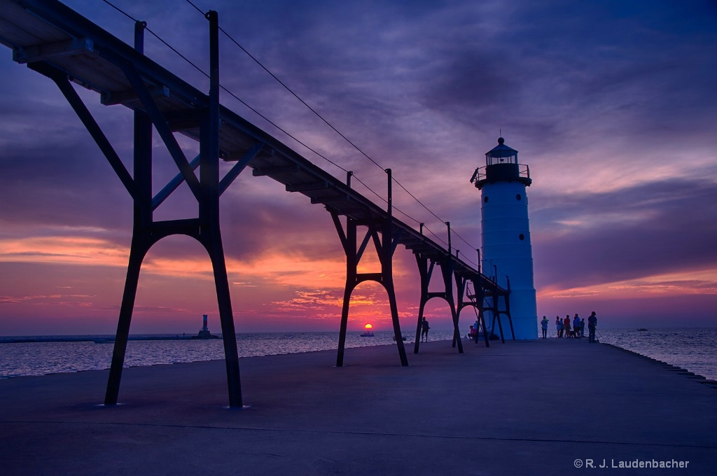 Sunset at Manistee North Pierhead