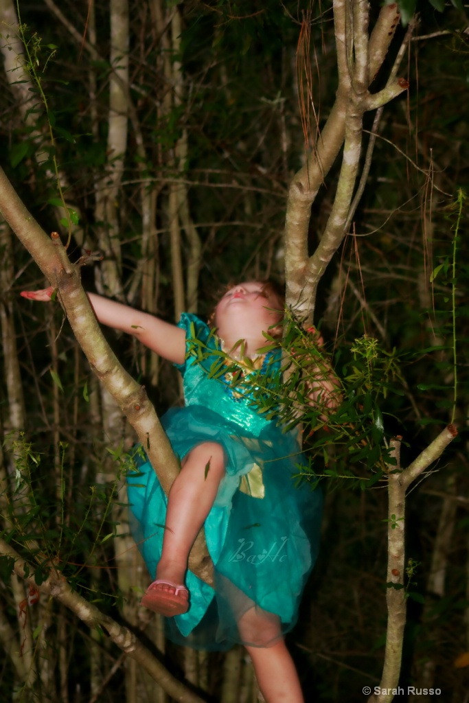 Princesses climb trees too! 