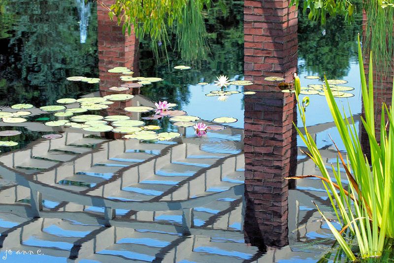 REFLECTIONS OF OVERHEAD WALKWAY