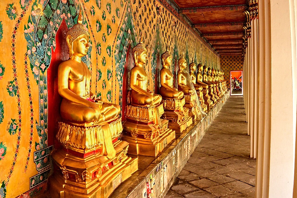 Golden Buddhas All In A Row 