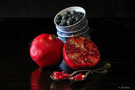 Pomegranate and Blueberries