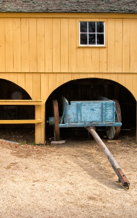 Blue Wagon in the Barn