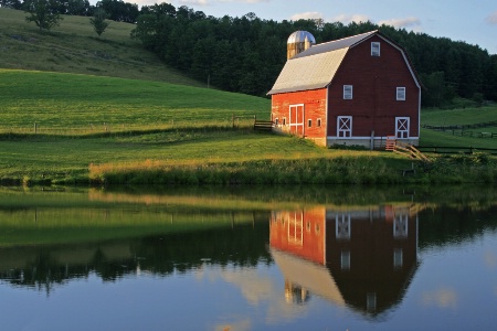 Red Barn Reflection