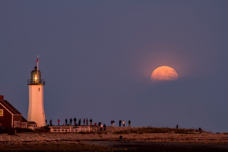 Moonrise at Scituate Lighthouse