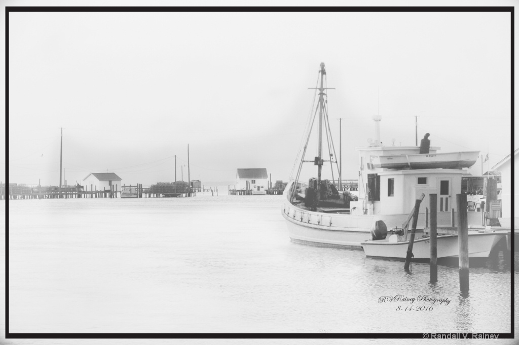 Tangier Island Harbor as Pencil Sketch